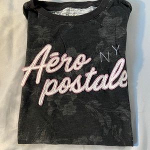 Black flowery t-shirt from Aeropostale